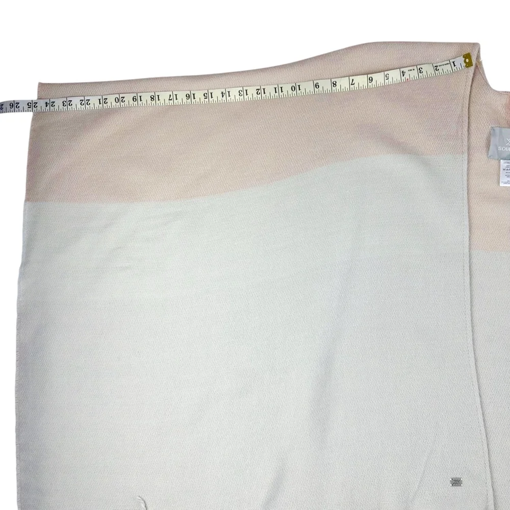 NWT Women's Soia & Kyo Yadira Fringe Shawl OS Pink & White Old Money Grandmacore
